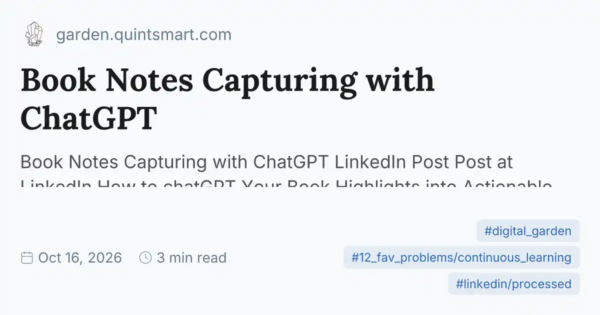 Book Notes Capturing with ChatGPT