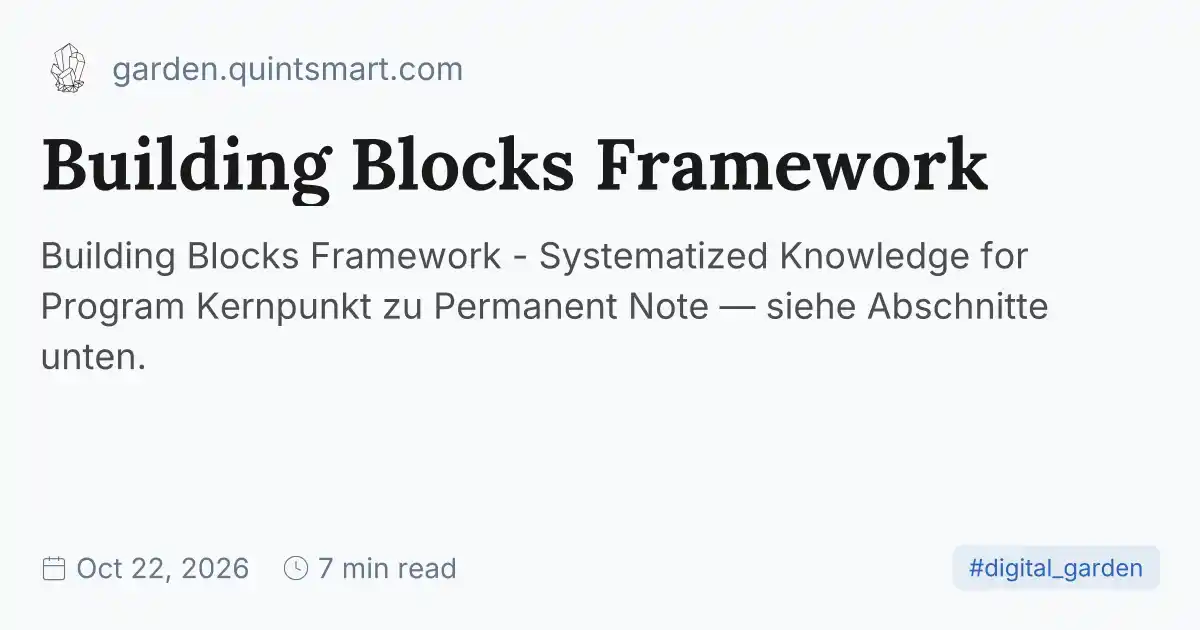 Building Blocks Framework