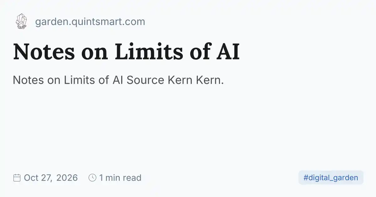 Notes on Limits of AI