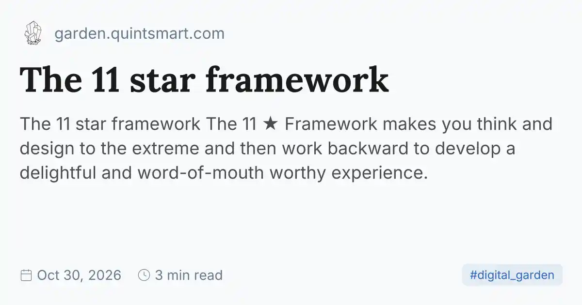 The 11 star framework